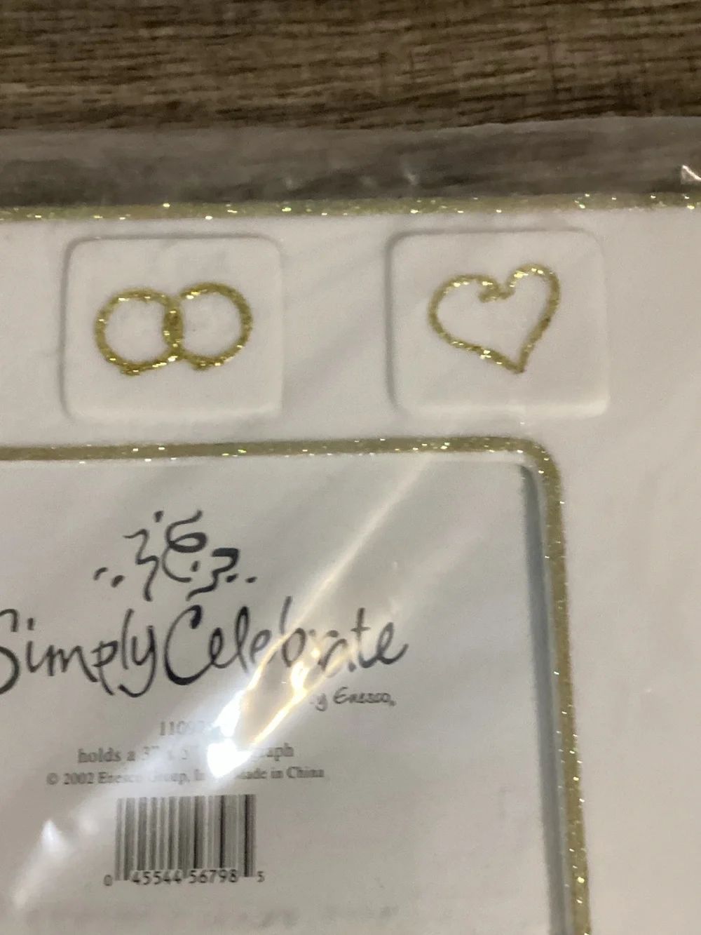 Vintage NIB 50th Anniversary Picture Frame Gold Glitter 3x5 Celebrate Golden